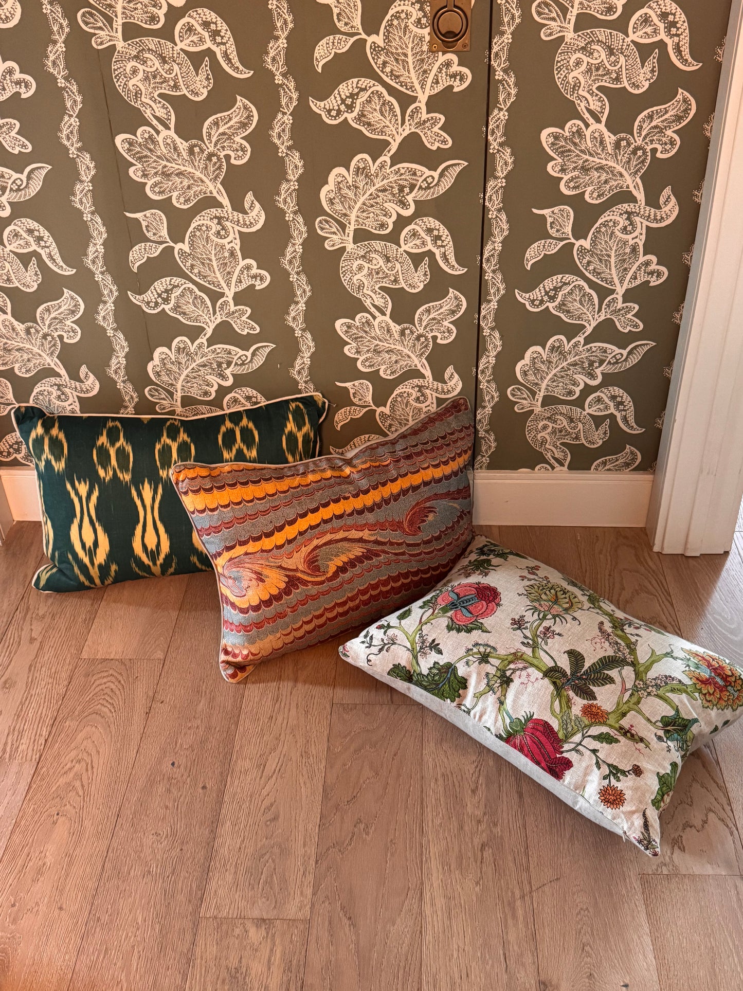 16 x 24 Silk Ikat Lumbar Pillow with Insert -