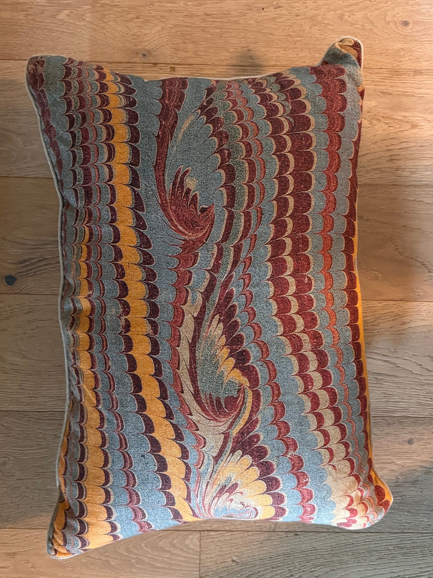 16x24 Marble Paper Patterned Lumbar Pillow with Insert