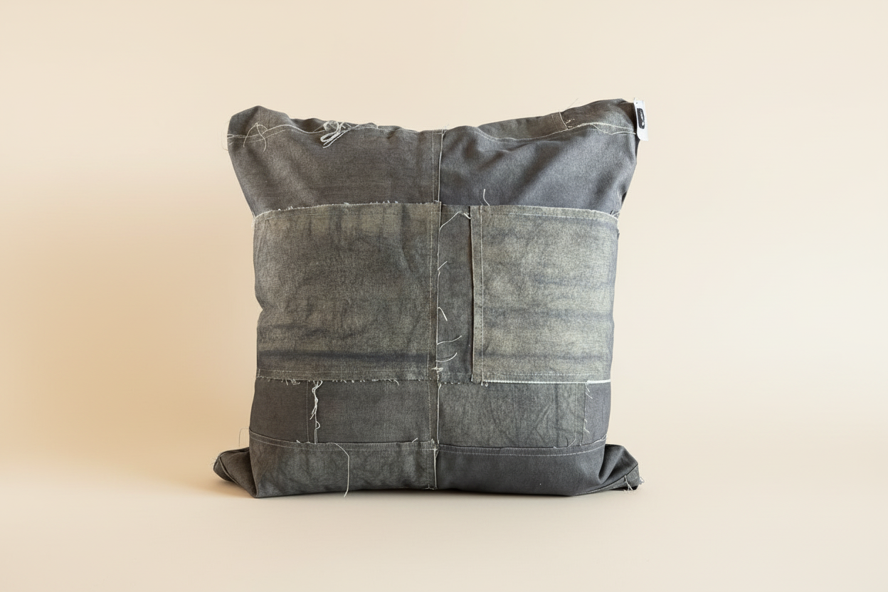 26x26 Recycled Patchwork Denim - Euro Pillow Cover