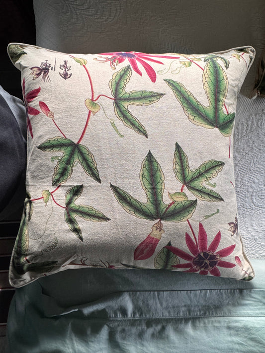 26x26 Floral Euro Pillow Sham in Linen with Down Insert