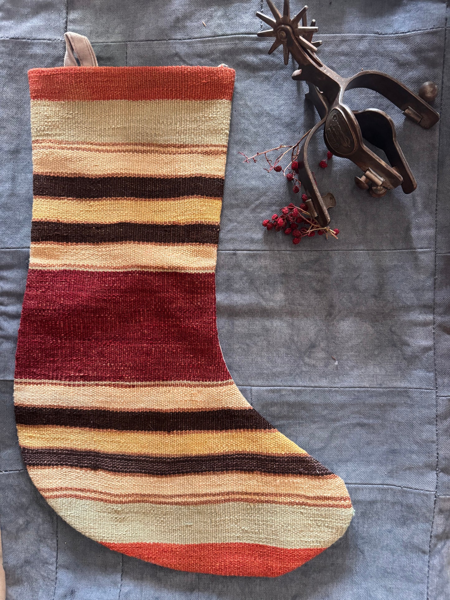 Kilim One of A Kind Stripe Stocking -