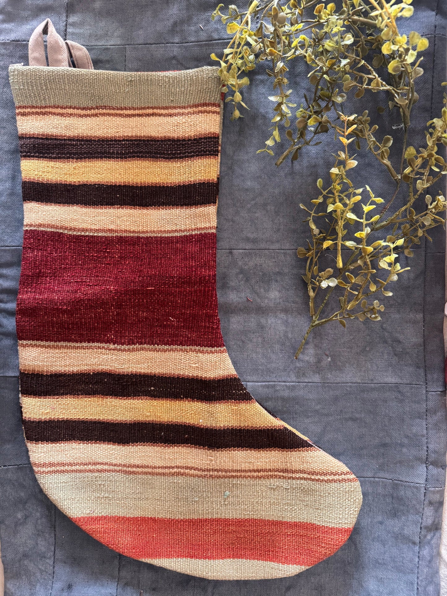 Kilim One of A Kind Stripe Stocking -